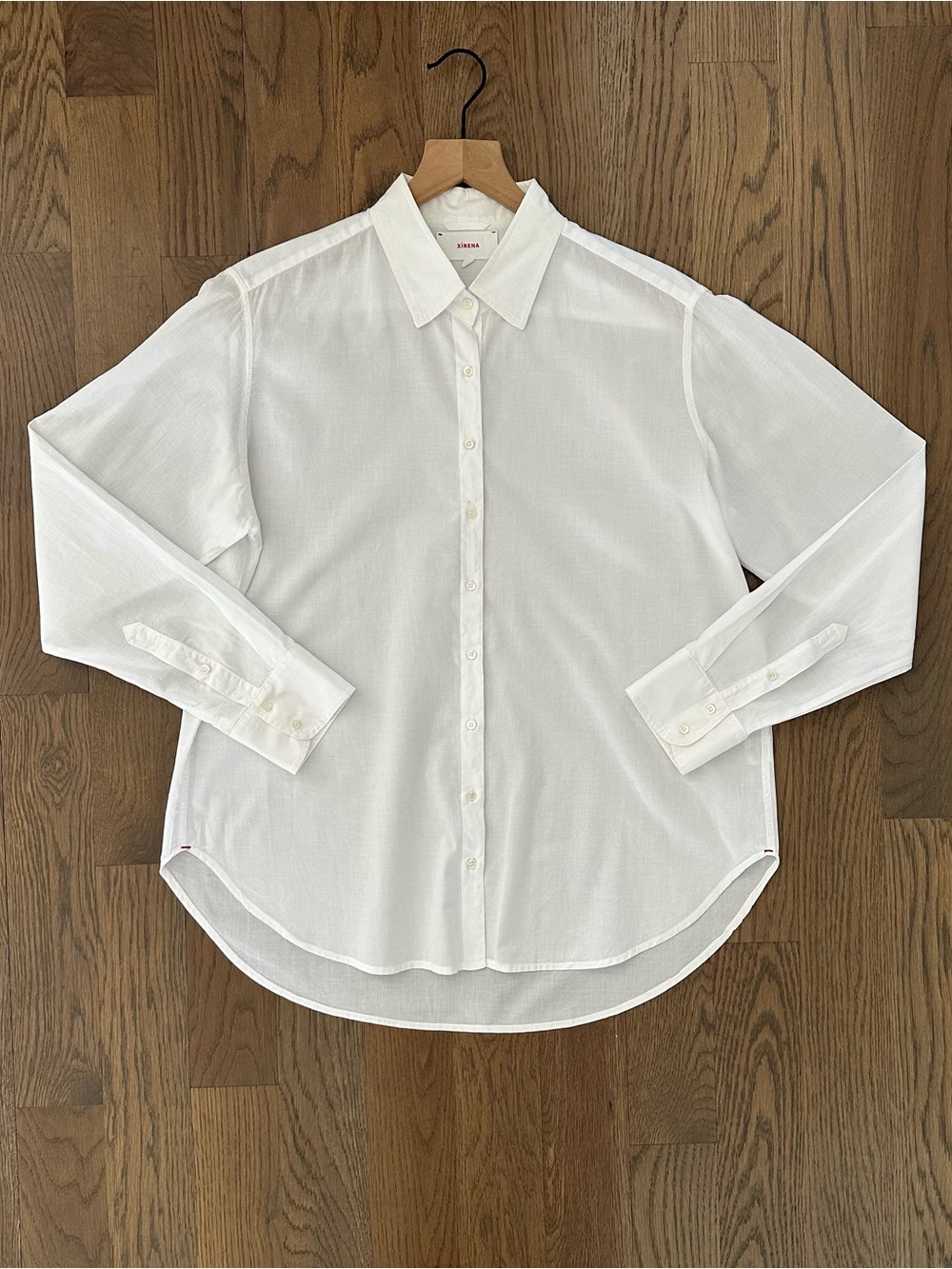 XiRENA Beau Lightweight Cotton Voile Collared Button Front Shirt White Small